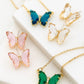 LA3accessories GEM STONE BUTTERFLY PENDANT NECKLACE