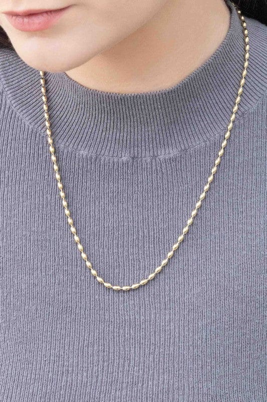 Lovoda Gold / OS Gold Beaded Chain Necklace